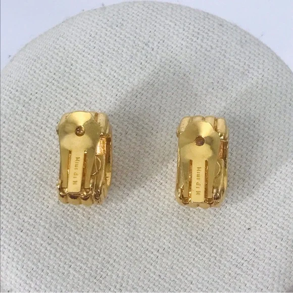 3/$15 Mimi Di N Gold Tone Ribbed Hoop Clip-On Earrings - Picture 3 of 8